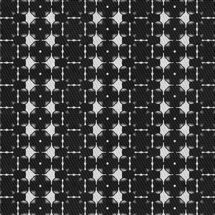 Round Patterned Black Rug, pat551gry