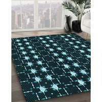 Patterned Deep-Sea Green Rug, pat551lblu