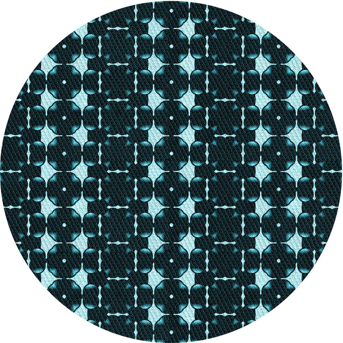 Square Patterned Deep-Sea Green Rug, pat551lblu