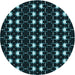 Square Patterned Deep-Sea Green Rug, pat551lblu