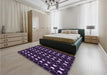 Patterned Deep Purple Rug in a Bedroom, pat551pur