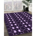 Patterned Deep Purple Rug in Family Room, pat551pur