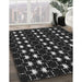 Patterned Black Novelty Rug in Family Room, pat551