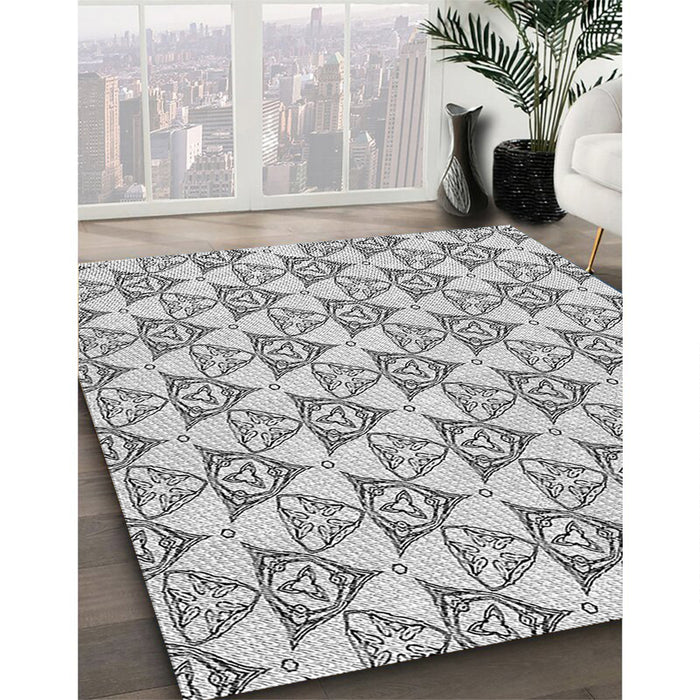 Machine Washable Transitional Gray Rug in a Family Room, wshpat552gry