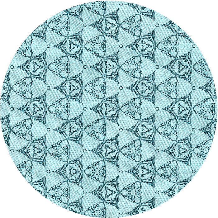 Square Patterned Deep-Sea Green Rug, pat552lblu