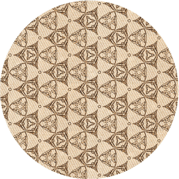 Square Patterned Light Brown Rug, pat552org