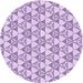 Square Machine Washable Transitional Purple Flower Purple Rug in a Living Room, wshpat552pur