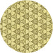 Square Patterned Dark Golden Brown Rug, pat552yw