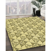 Patterned Dark Golden Brown Rug, pat552yw