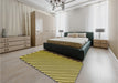 Patterned Bold Yellow Rug in a Bedroom, pat553yw