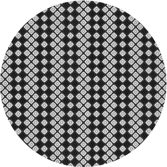 Square Patterned Midnight Gray Rug, pat554gry