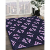Patterned Midnight Gray Rug, pat555blu