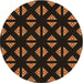 Square Patterned Saddle Brown Rug, pat555brn