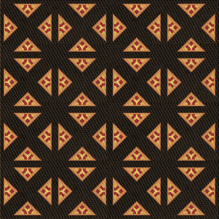 Round Patterned Saddle Brown Rug, pat555brn