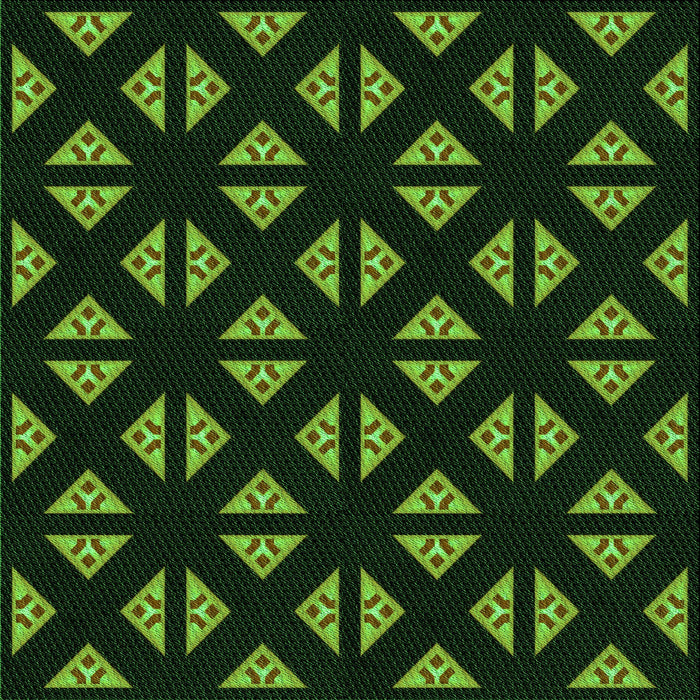 Round Patterned Dark Lime Green Rug, pat555grn