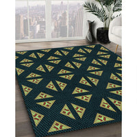 Patterned Black Rug, pat555lblu