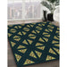 Machine Washable Transitional Black Rug in a Family Room, wshpat555lblu