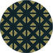 Square Patterned Black Rug, pat555lblu