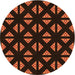 Square Patterned Mahogany Brown Rug, pat555org