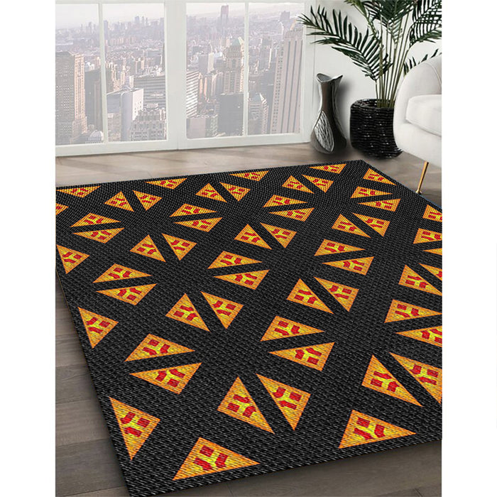 Patterned Brown Novelty Rug in Family Room, pat555