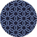 Square Patterned Night Blue Rug, pat556blu