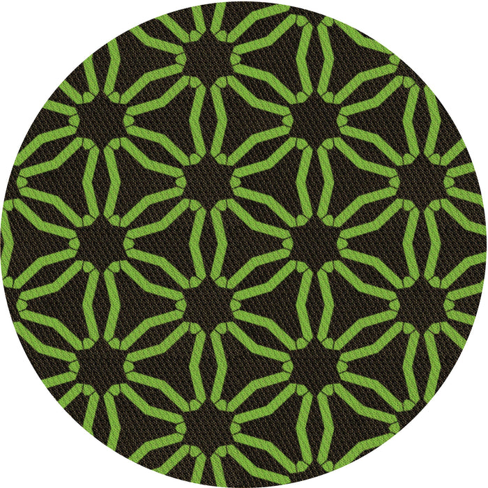 Square Patterned Green Rug, pat556brn