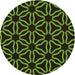 Square Patterned Green Rug, pat556brn