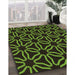 Machine Washable Transitional Green Rug in a Family Room, wshpat556brn