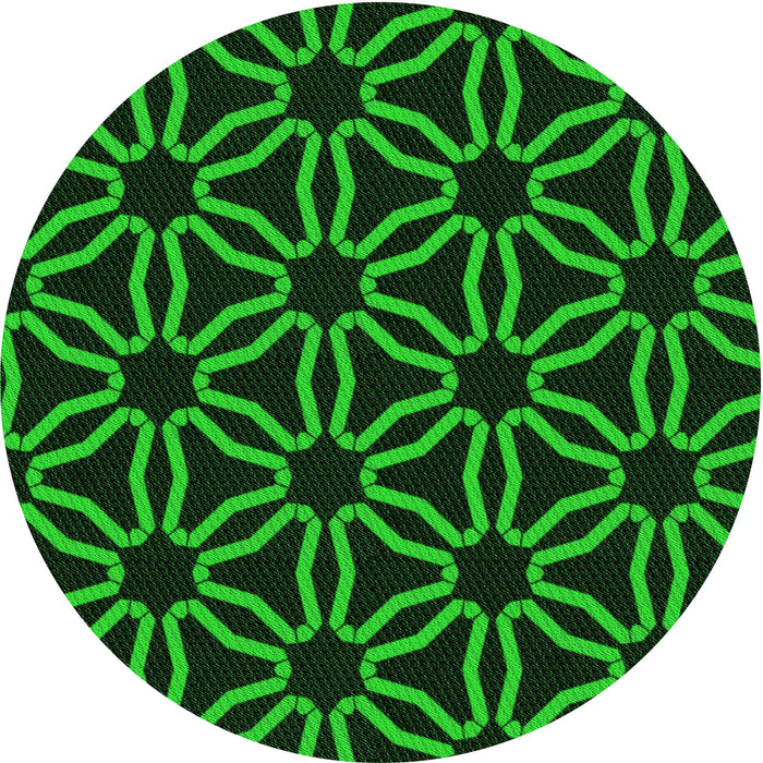 Square Patterned Black Rug, pat556grn