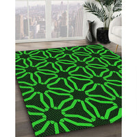 Patterned Black Rug, pat556grn