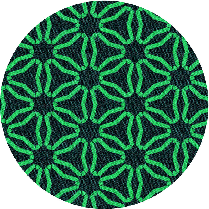 Square Patterned Deep Teal Green Rug, pat556lblu