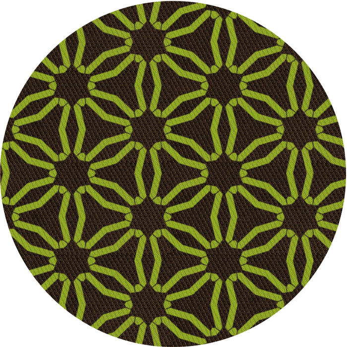 Square Machine Washable Transitional Dark Yellow Green Rug in a Living Room, wshpat556org