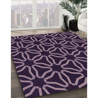 Patterned French Lilac Purple Rug, pat556pur