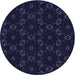 Square Patterned Black Rug, pat557blu