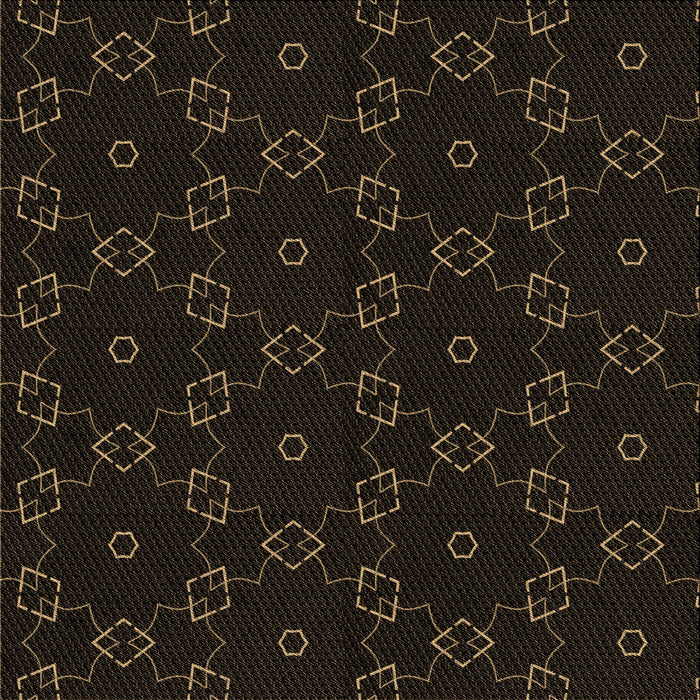 Round Patterned Black Rug, pat557brn