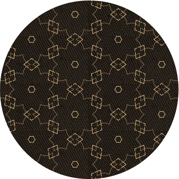 Square Patterned Black Rug, pat557brn