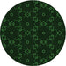 Square Patterned Deep Emerald Green Rug, pat557grn