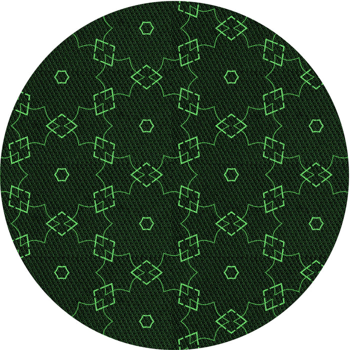 Square Machine Washable Transitional Deep Emerald Green Rug in a Living Room, wshpat557grn