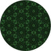 Square Machine Washable Transitional Deep Emerald Green Rug in a Living Room, wshpat557grn