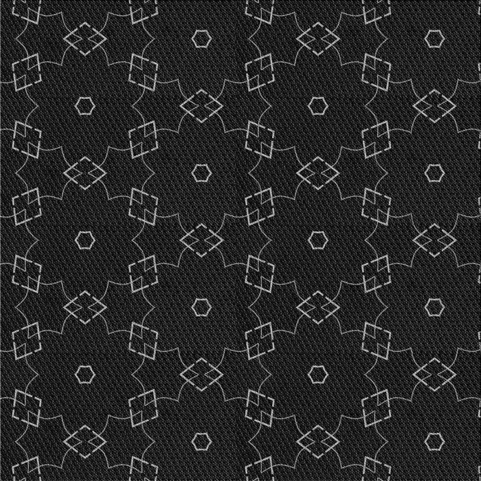 Round Patterned Black Rug, pat557gry