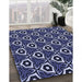 Patterned Night Blue Rug in Family Room, pat558blu