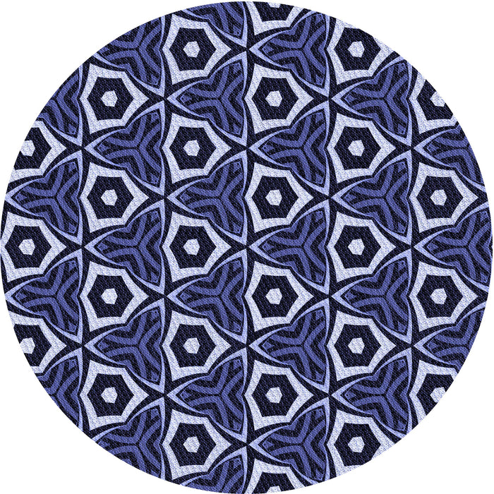 Square Patterned Night Blue Rug, pat558blu