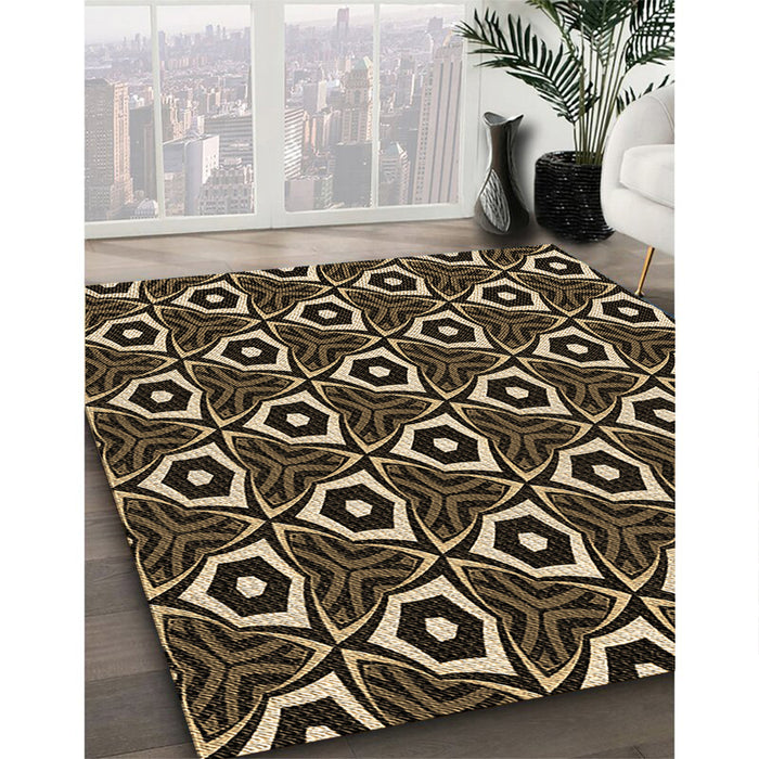 Machine Washable Transitional Peru Brown Rug in a Family Room, wshpat558brn