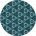 Square Patterned Deep Teal Green Rug, pat558lblu