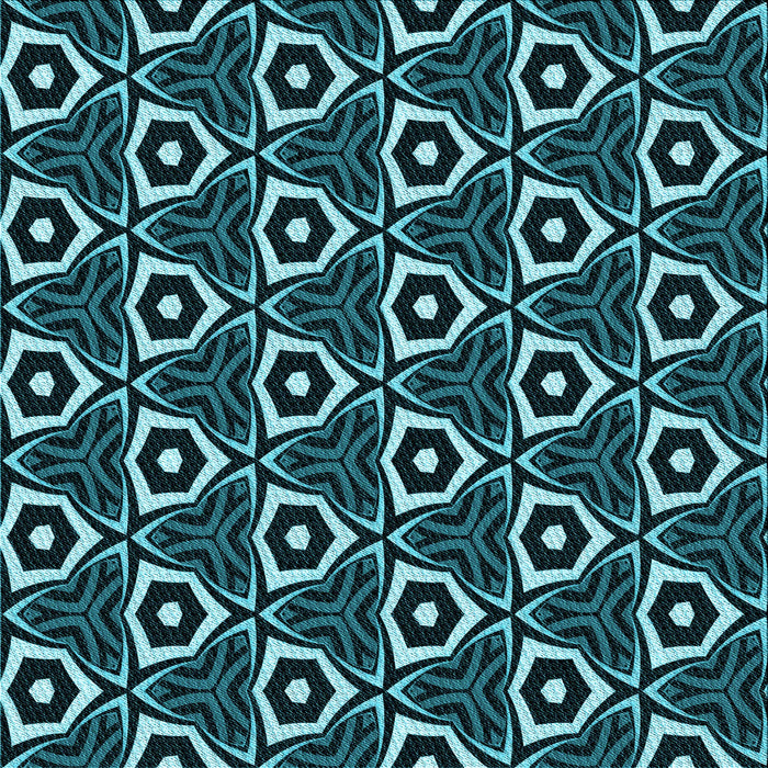 Round Patterned Deep Teal Green Rug, pat558lblu