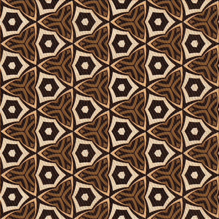 Round Patterned Peru Brown Rug, pat558org