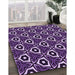 Patterned Purple Rug in Family Room, pat558pur