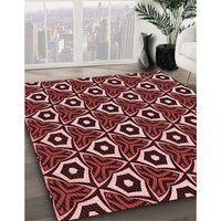 Patterned Red Red Rug, pat558rd