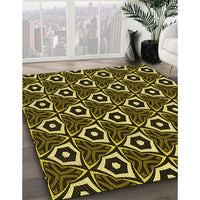 Patterned Midnight Gray Rug, pat558yw