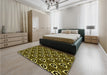 Patterned Midnight Gray Rug in a Bedroom, pat558yw